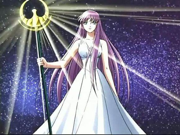 日本动漫《圣斗士星矢》中的雅典娜形象,读书君承认,她是对80后影响较深的一个希腊女神有木有!